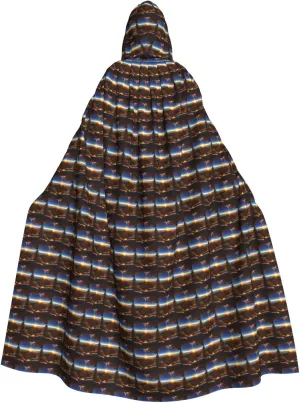 Shining Overlook print Hooded cape for adults, Oversized Hooded Cloak with Bow Tie, Adult party dress cape