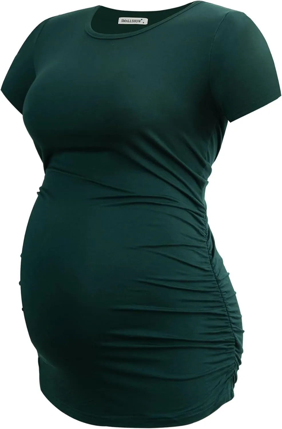 Smallshow Women's 4 Pack Maternity Shirts Short Sleeve Pregnancy Tops Clothes