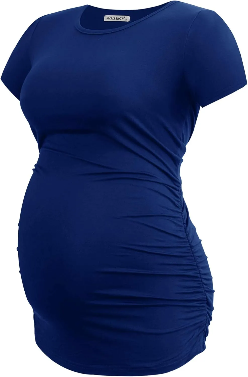 Smallshow Women's 4 Pack Maternity Shirts Short Sleeve Pregnancy Tops Clothes
