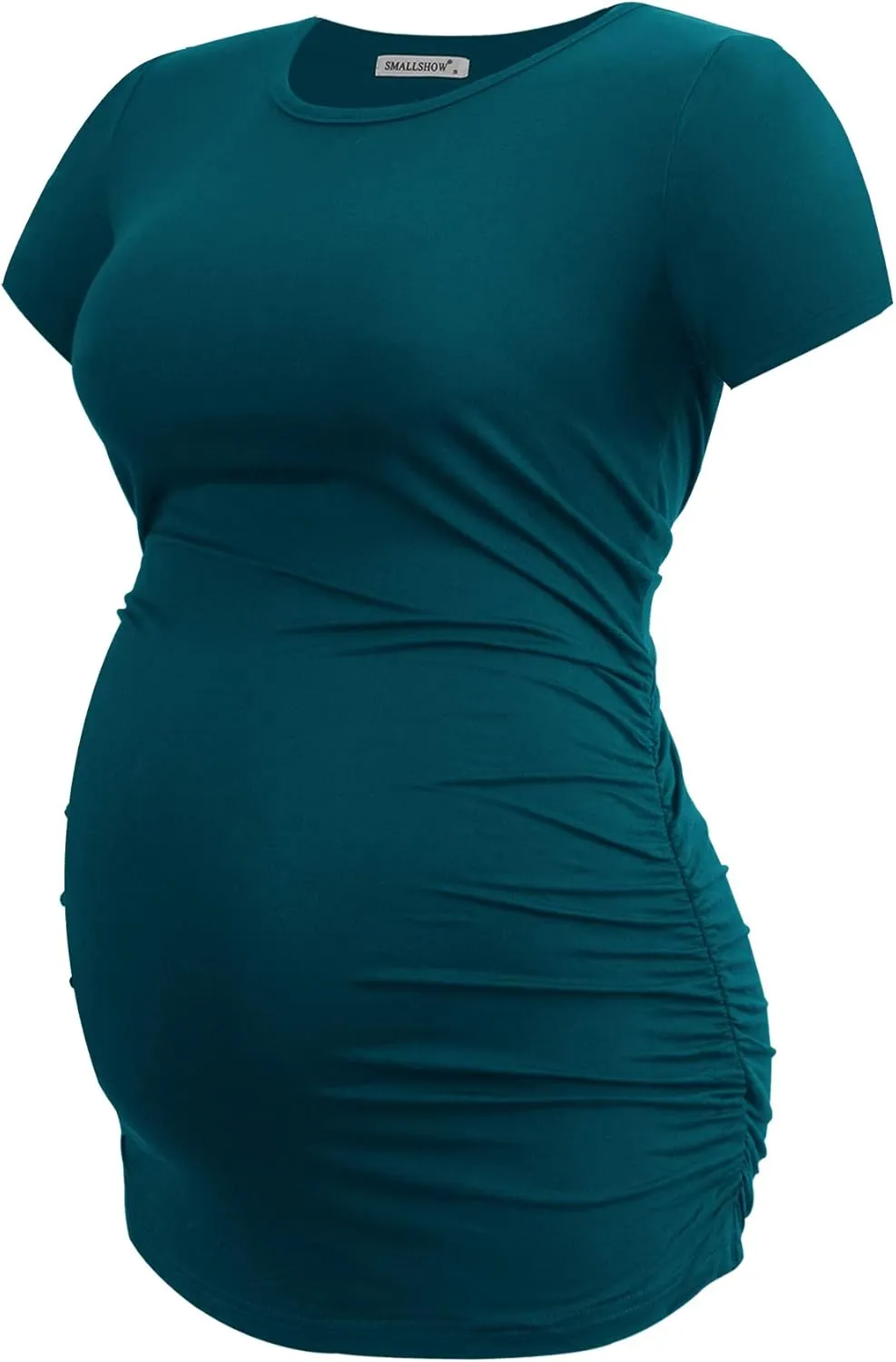 Smallshow Women's 4 Pack Maternity Shirts Short Sleeve Pregnancy Tops Clothes
