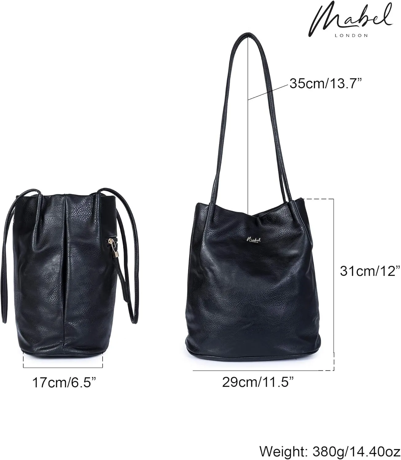Soft Vegan Leather Hobo Bucket Shoulder Bag for Women  Medium Purse with Magnetic Opening  Delilah