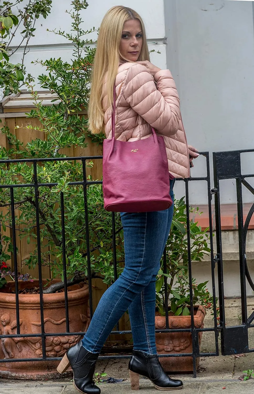 Soft Vegan Leather Hobo Bucket Shoulder Bag for Women  Medium Purse with Magnetic Opening  Delilah