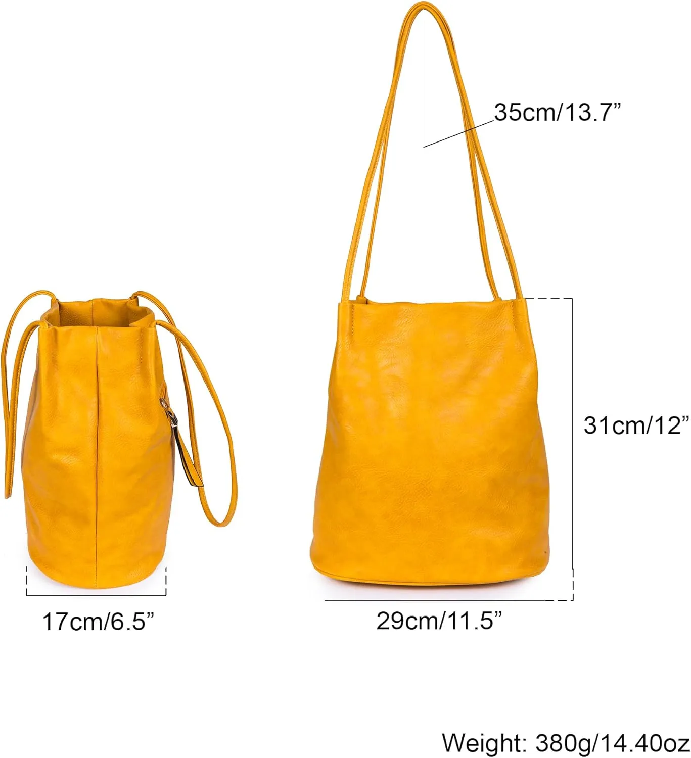 Soft Vegan Leather Hobo Bucket Shoulder Bag for Women  Medium Purse with Magnetic Opening  Delilah