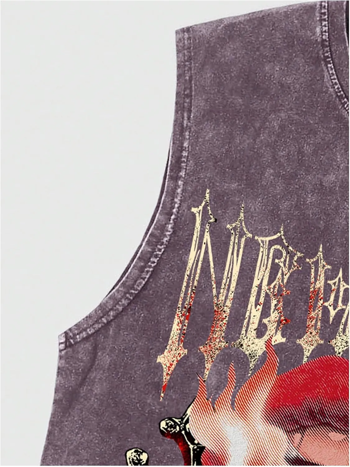 SOLY HUX Men's Summer Gothic Tank Top Graphic Print Distressed Sleeveless Shirts Vintage Hip-hop Vest
