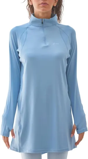 Sorbet Womens Long Sleeve Tops - Lightweight Women's UPF 50  SPF Shirts for Women Long Sleeve-Athletic 1/4 Zip Pullover Women