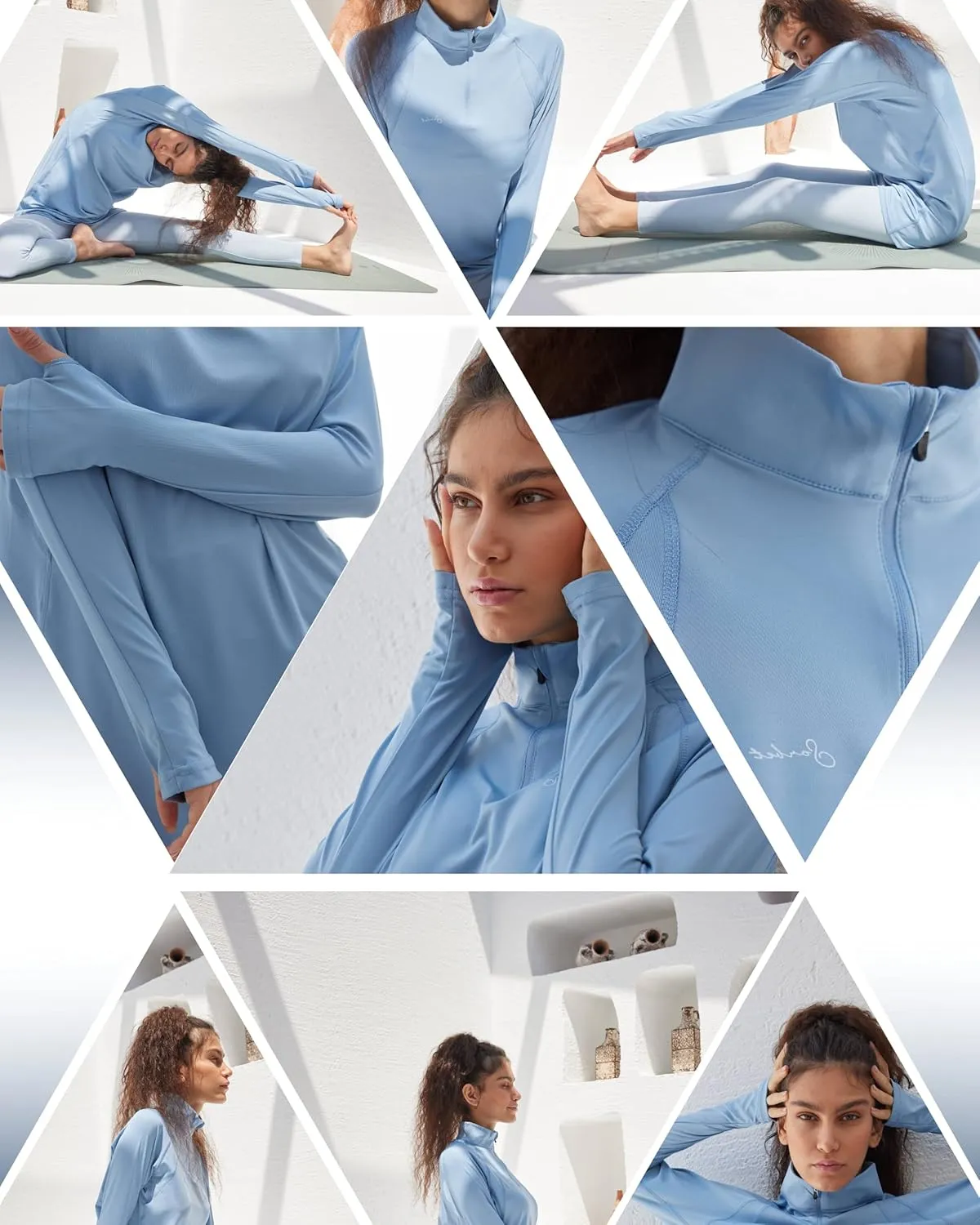 Sorbet Womens Long Sleeve Tops - Lightweight Women's UPF 50  SPF Shirts for Women Long Sleeve-Athletic 1/4 Zip Pullover Women