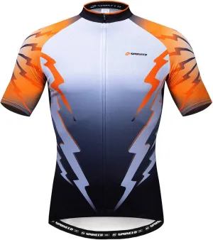 sponeed Men's Cycling Jerseys Tops Biking Shirts Short Sleeve Bike Clothing Full Zipper Bicycle Jacket with Pockets