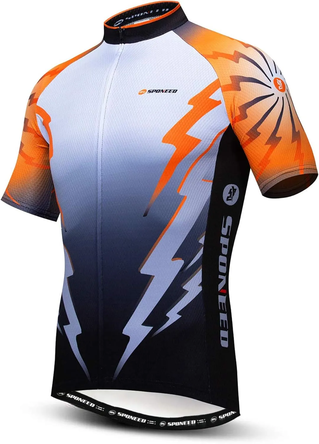 sponeed Men's Cycling Jerseys Tops Biking Shirts Short Sleeve Bike Clothing Full Zipper Bicycle Jacket with Pockets