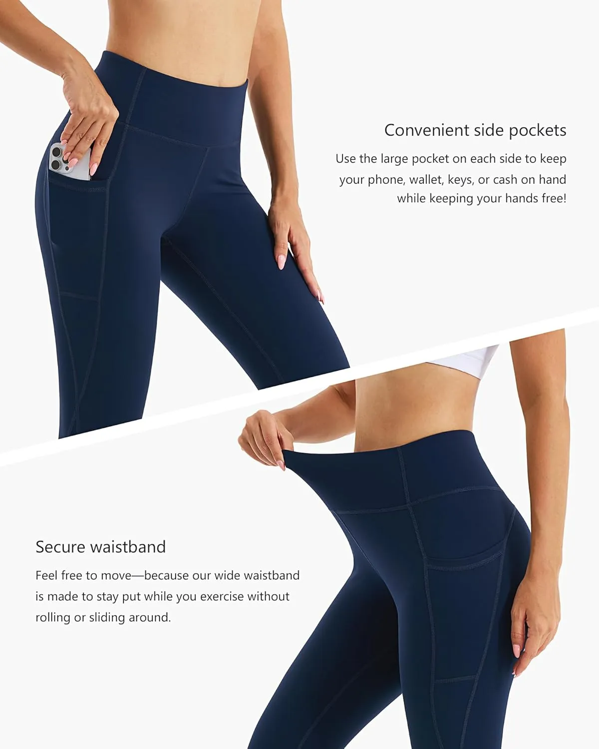Stelle Women's Yoga Pants with Pockets High Waisted Capri Leggings Tummy Control Workout Cycling Pants