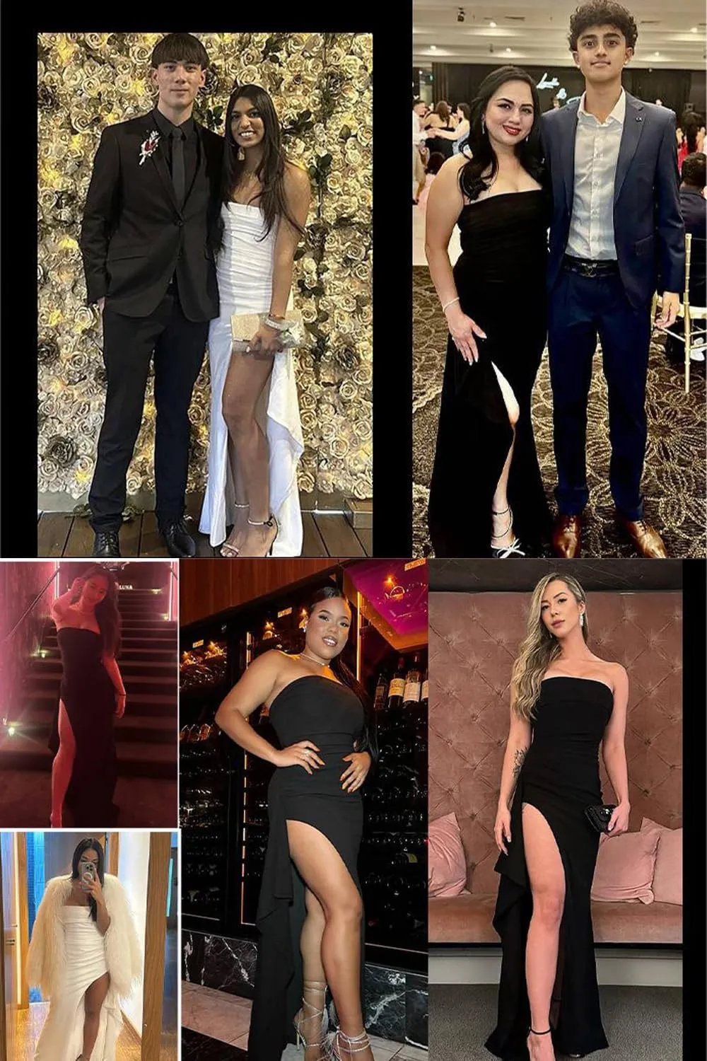 Strapless Chiffon Prom Dress with Slit Long Corset Mermaid Evening Dresses Ruched Formal Party Gown
