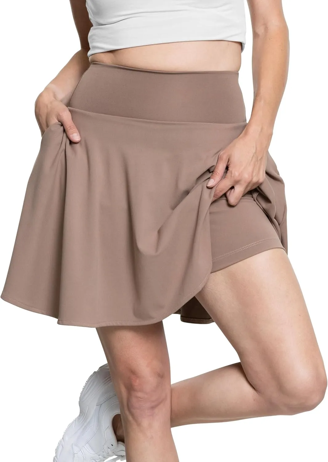 STRETCH IS COMFORT Womens and Plus Ultra Flex High Waist Tennis Skirt with Pockets and Built in Shorts | XS-5XL