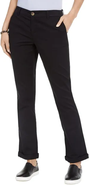 Style & Co Cotton Bootcut Chino Pants - (Deep Black, 4)