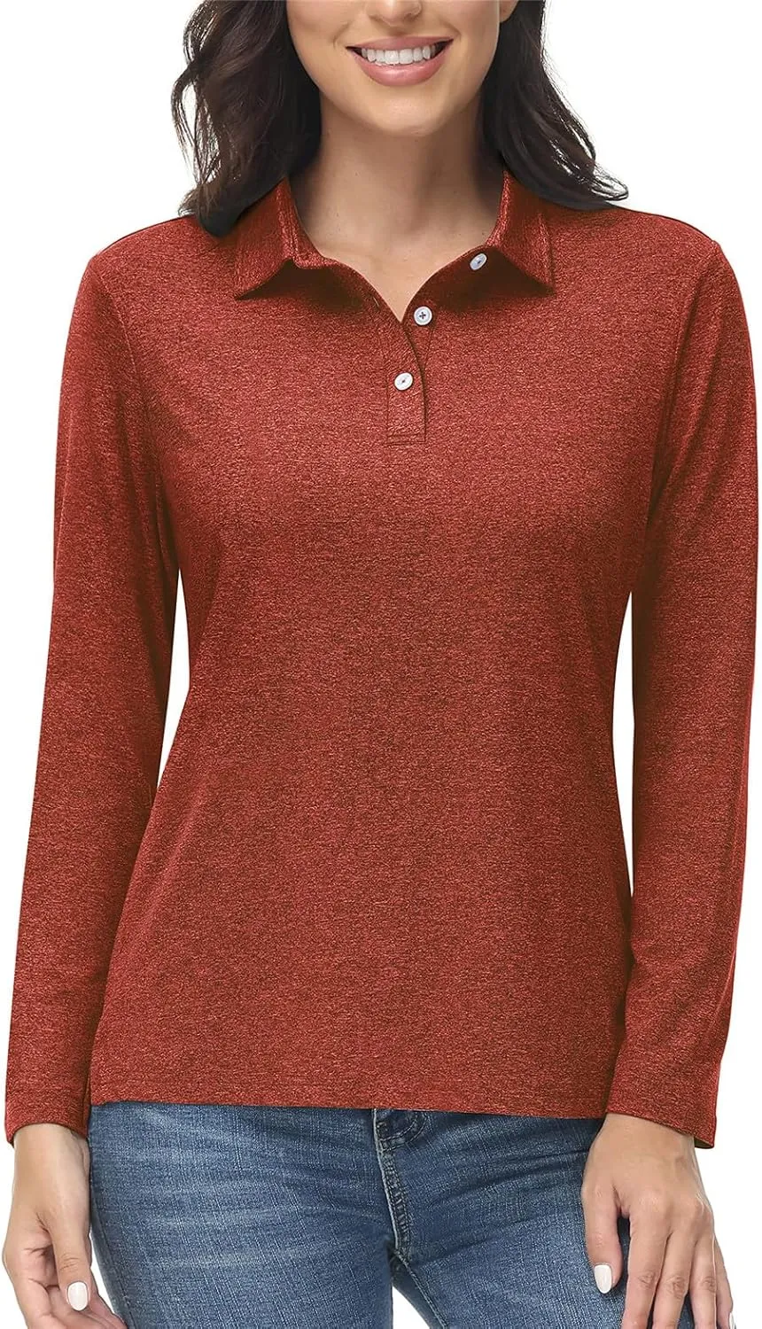 Summer Outdoor Polos T-Shirts Women Long Sleeve Hiking Athletic Quick Dry Tee Shirt Tops