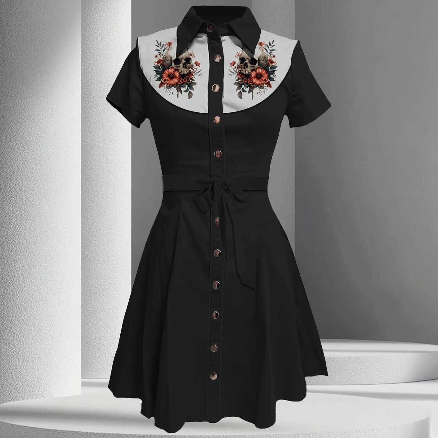 Summer Vintage Western Midi Dresses for Women 2025 Button Down Bodycon Retro Floral Printed Shirts Dress