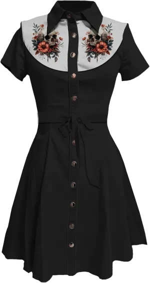 Summer Vintage Western Midi Dresses for Women 2025 Button Down Bodycon Retro Floral Printed Shirts Dress