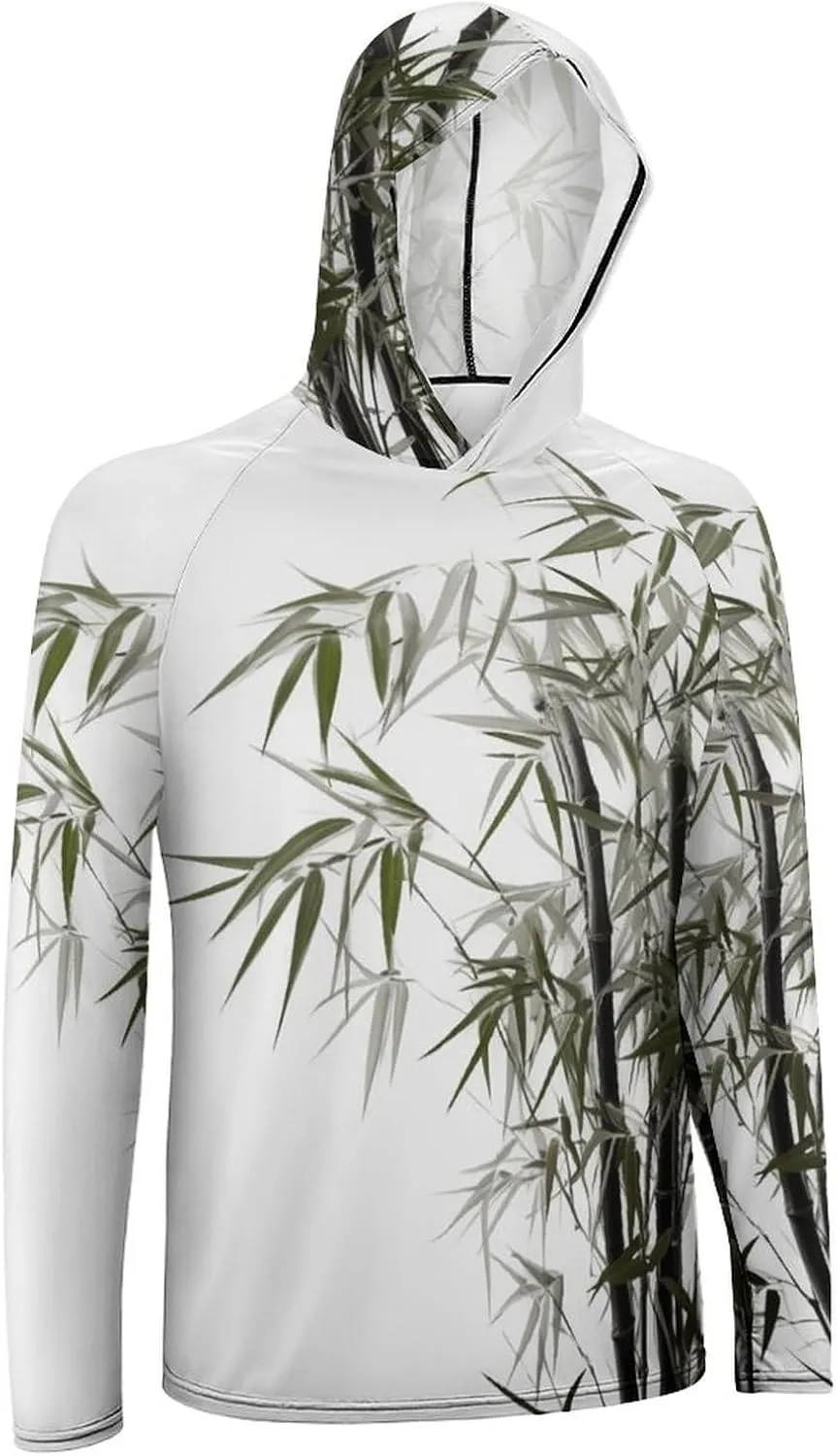 Sun Protection Shirt Long Sleeve Hoodie Asian Plant Lightweight Rash Guard Quick Dry Sun Shirt for Outdoor