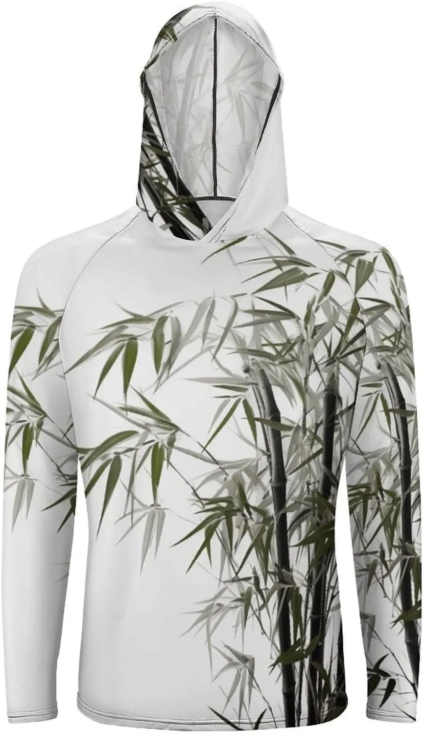 Sun Protection Shirt Long Sleeve Hoodie Asian Plant Lightweight Rash Guard Quick Dry Sun Shirt for Outdoor