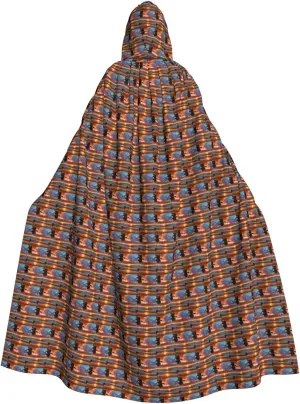 Sunset beach print Hooded cape for adults, Oversized Hooded Cloak with Bow Tie, Adult party dress cape