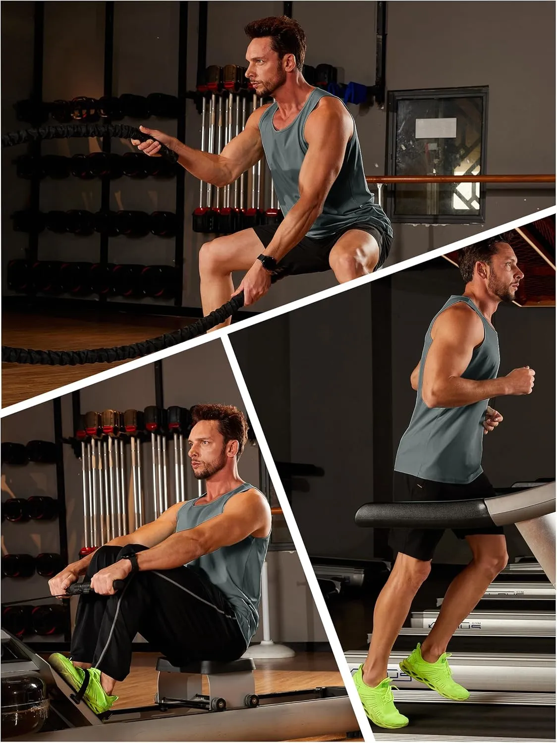 TACVASEN Men's Workout Tank Tops Sleeveless UPF 50  Summer Sun Shirts Quick Dry for Running Swim Gym Beach