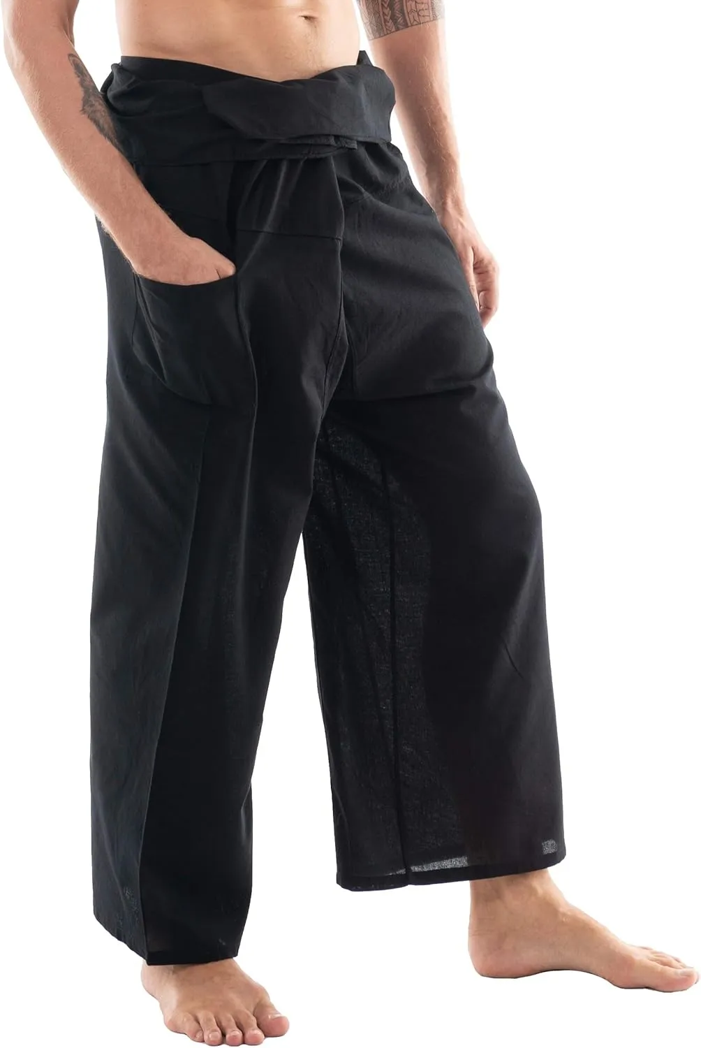 Thai Fisherman Pants - Lightweight Cotton Lounge Pants for Men, Perfect for Yoga, Hippie, or Pirate Style