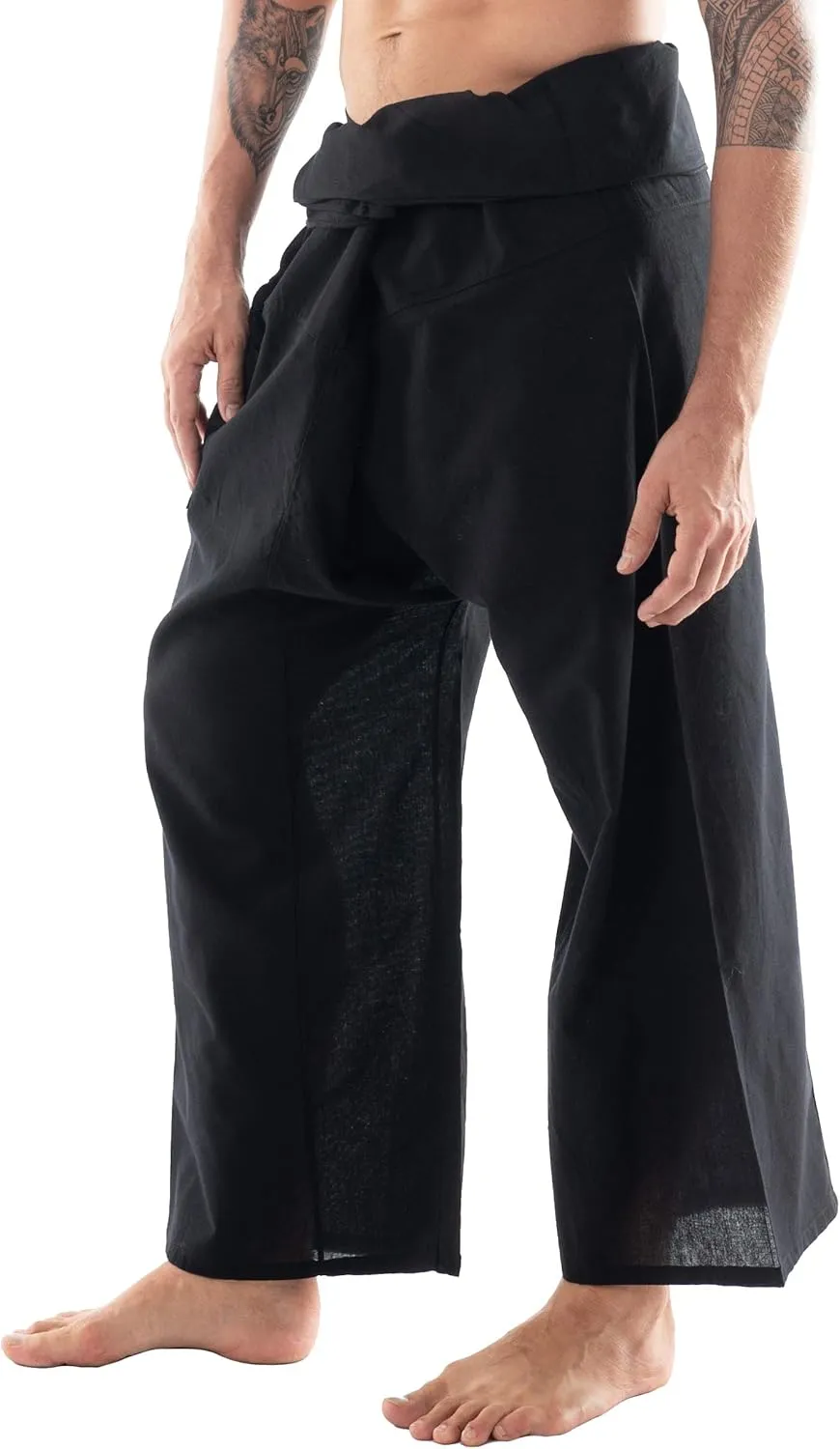 Thai Fisherman Pants - Lightweight Cotton Lounge Pants for Men, Perfect for Yoga, Hippie, or Pirate Style