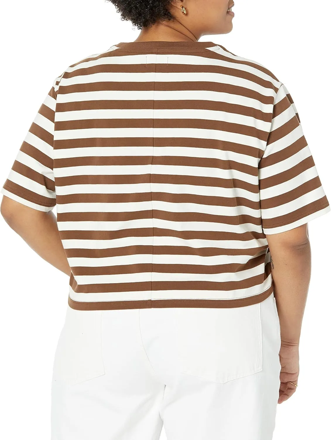 The Drop Women's Sydney Short-Sleeve Cropped Crew Neck T-Shirt