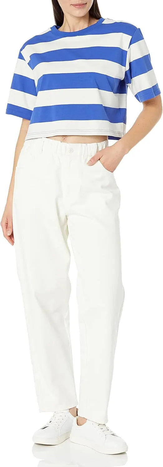 The Drop Women's Sydney Short-Sleeve Cropped Crew Neck T-Shirt