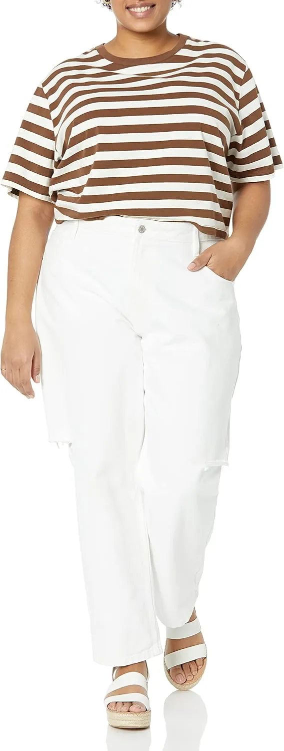The Drop Women's Sydney Short-Sleeve Cropped Crew Neck T-Shirt