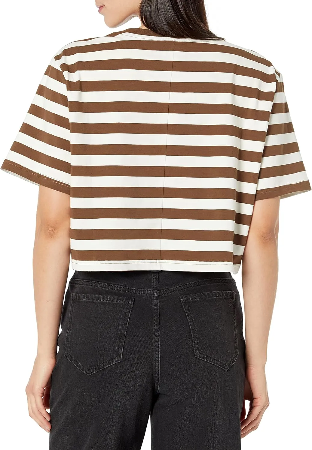 The Drop Women's Sydney Short-Sleeve Cropped Crew Neck T-Shirt