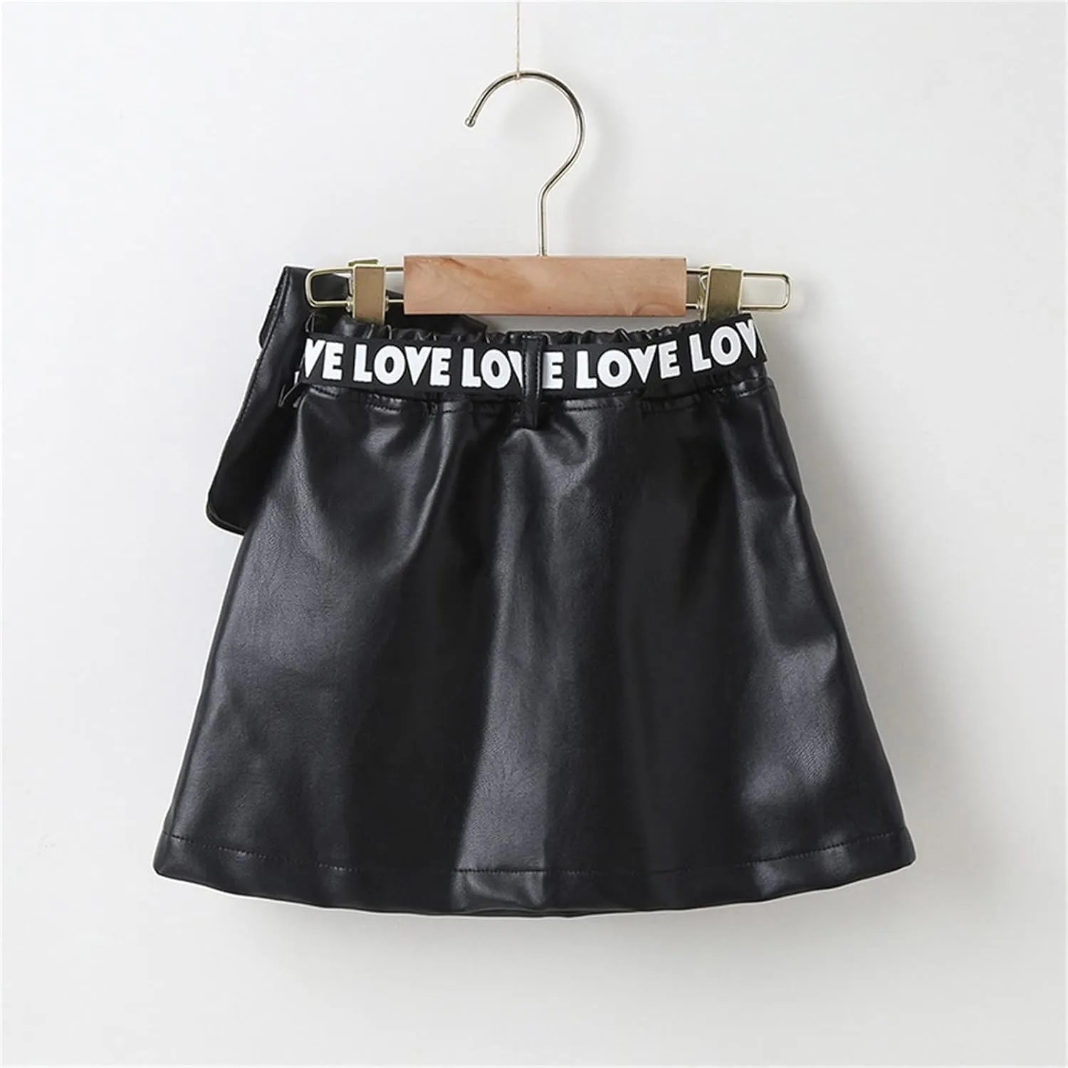 Toddler Girls Faux Leather Skirt Elastic High Waisted PU Leather Short Mini Skirts for Kids Girls Fashion Clothes