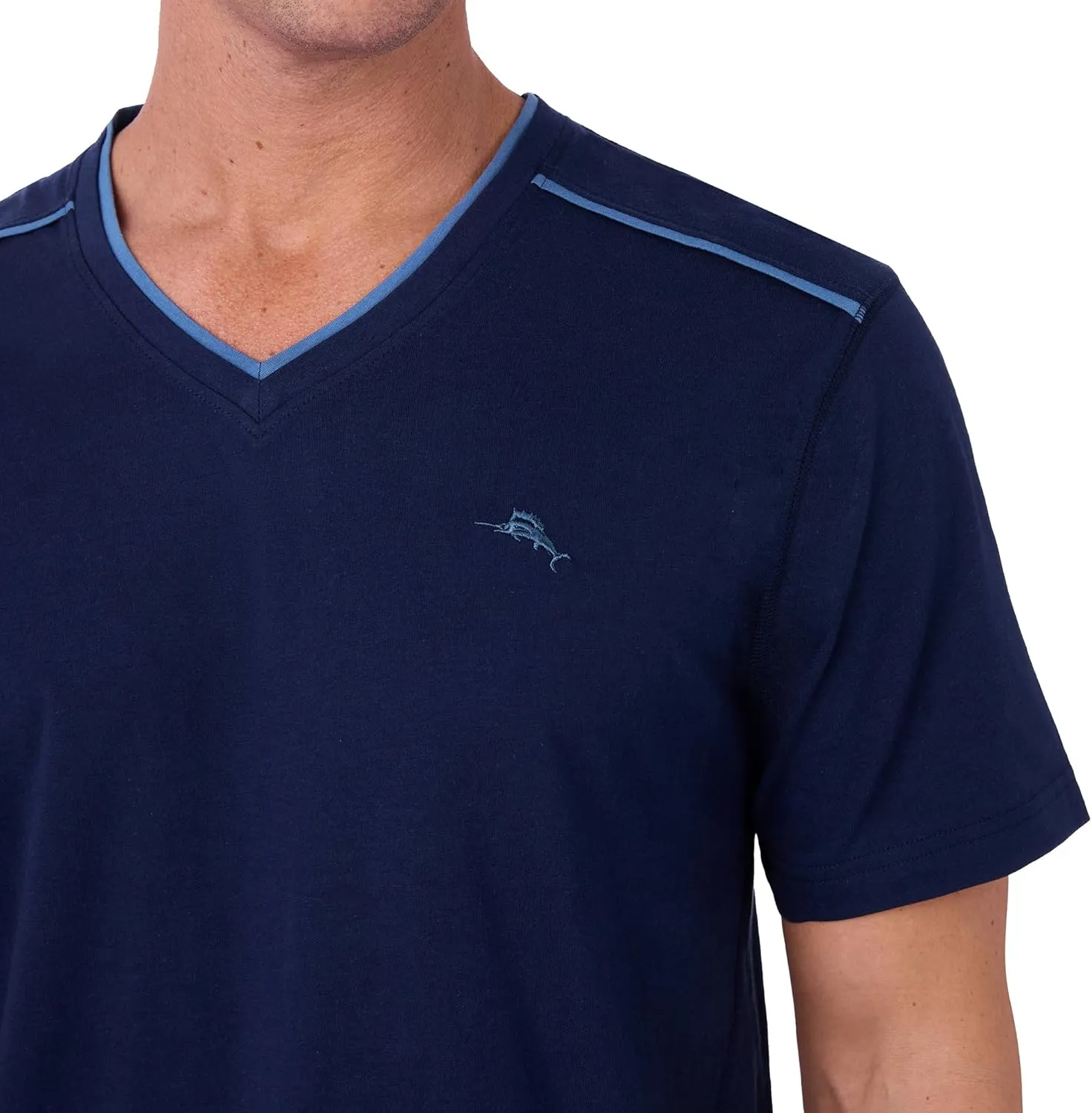 Tommy Bahama - Men's Essential T Shirt, Short Sleeve V Neck Cotton Blend Top for Sleep or Lounge