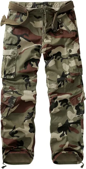 TRGPSG Women's Casual Combat Cargo Pants, Cotton Outdoor Camouflage Military Multi Pockets Work Pants