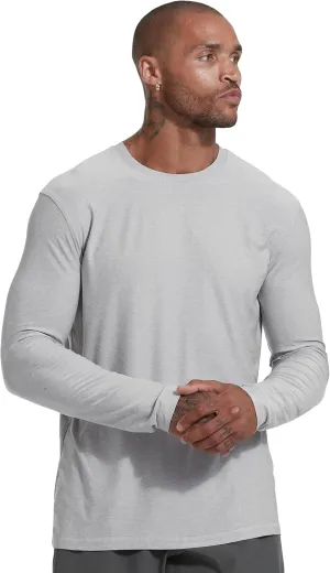 True Classic Active Long Sleeve Crew for Men, Premium Quick Dry Workout Shirts for Men, Pack of 1, Light Heather Gray, S