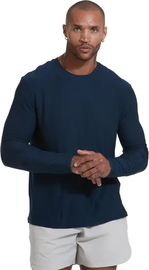True Classic Active Long Sleeve Crew for Men, Premium Quick Dry Workout Shirts for Men, Pack of 1, Navy, S