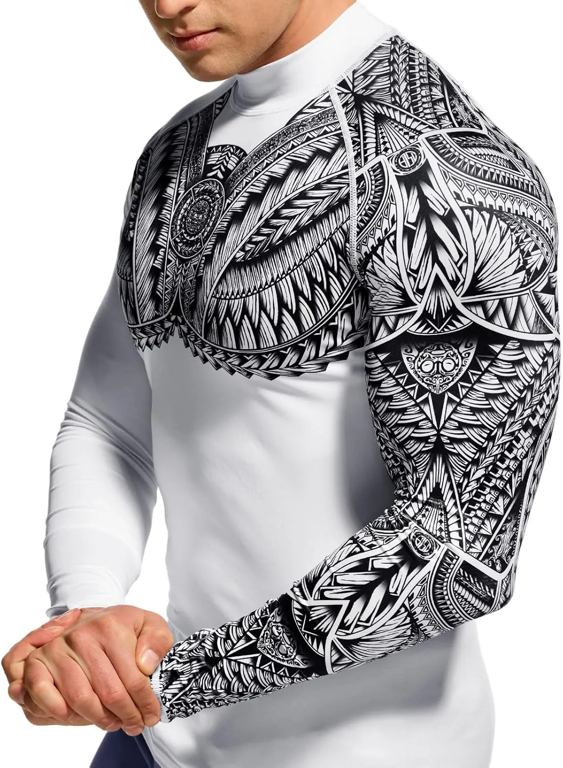 TSLA Men's UPF 50  Long Sleeve Rash Guard, UV/SPF Quick Dry Swim Shirt, Water Surf Swimming Shirts