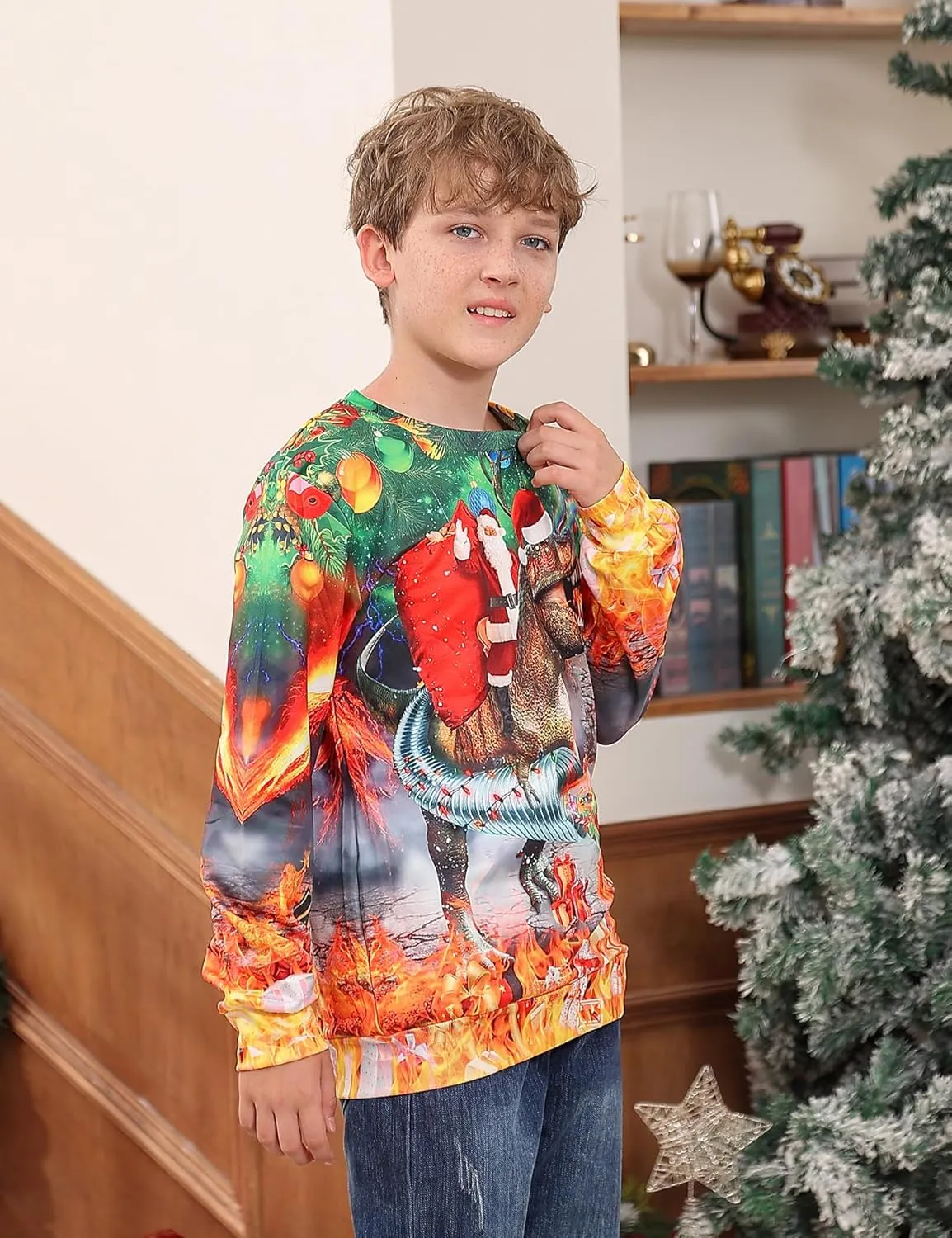 TUONROAD 6-16T Boys Girls Ugly Christmas Sweatshirt Kids Fleece Xmas Sweater Pullover Shirts for Teens