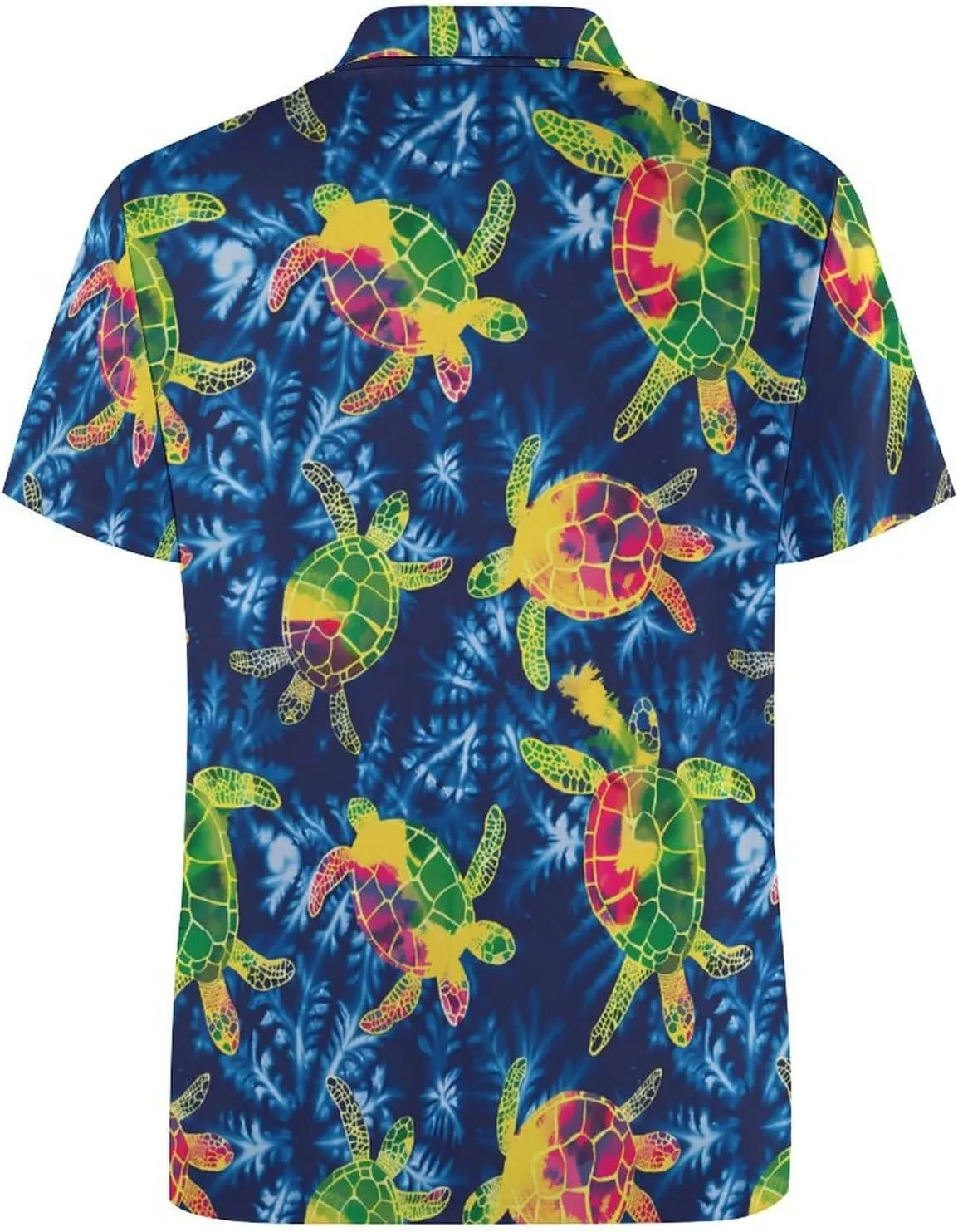 Turtles Tie Dye Mens Polo Shirts Quick Dry Short Sleeve Golf Slim Fit T Shirt