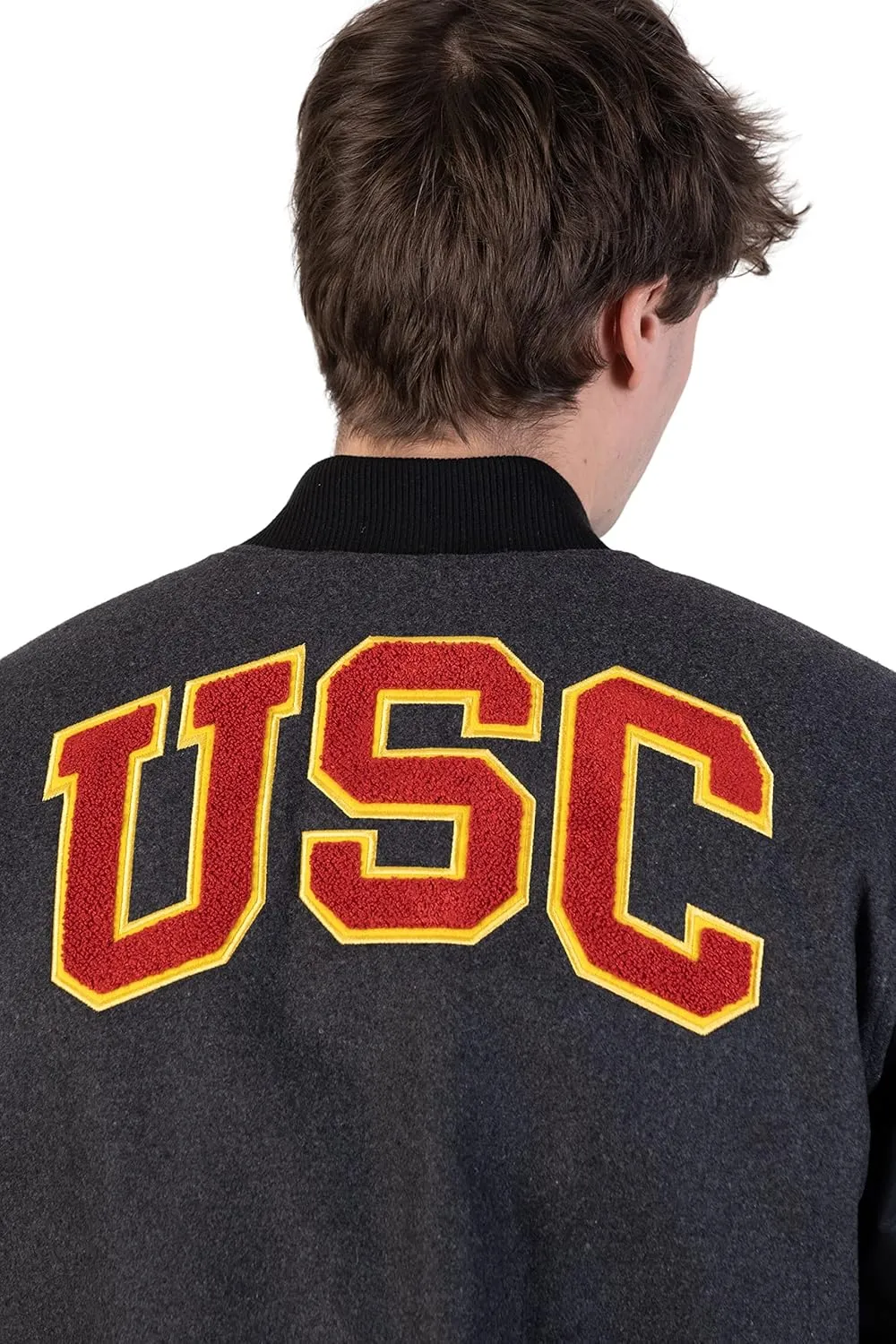 Ultra Game NCAA Men's Full-Zip Classic Varsity Jacket