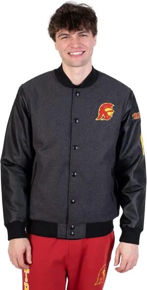 Ultra Game NCAA Men's Full-Zip Classic Varsity Jacket
