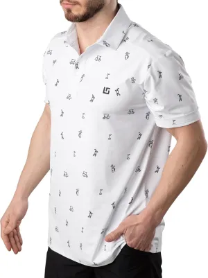 Uther Mens Golf Polo Moisture Wicking Quick-Dry Short Sleeve Shirt with Fashionable Designs for Men