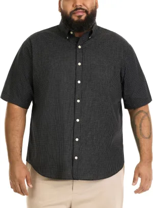 Van Heusen Men's Big and Tall Wrinkle Free Short Sleeve Button Down Check Shirt
