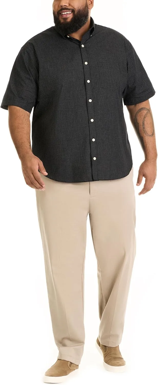 Van Heusen Men's Big and Tall Wrinkle Free Short Sleeve Button Down Check Shirt