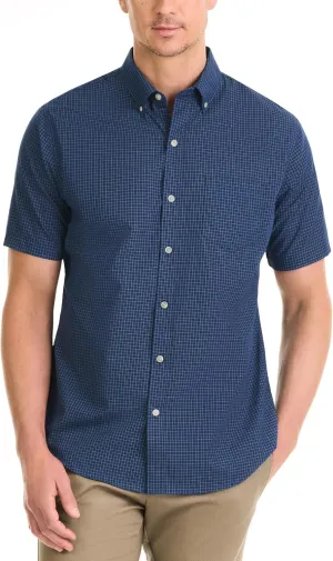 Van Heusen Men's Wrinkle Free Short Sleeve Button Down Check Shirt