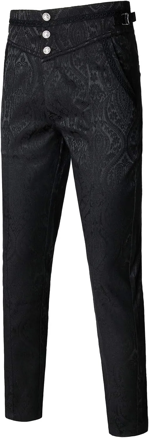 VATPAVE Mens Gothic Pants Cosplay Costume Trousers Steampunk Victorian Pants