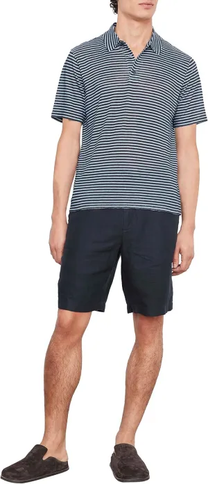 Vince Men's Stripe Linen Polo