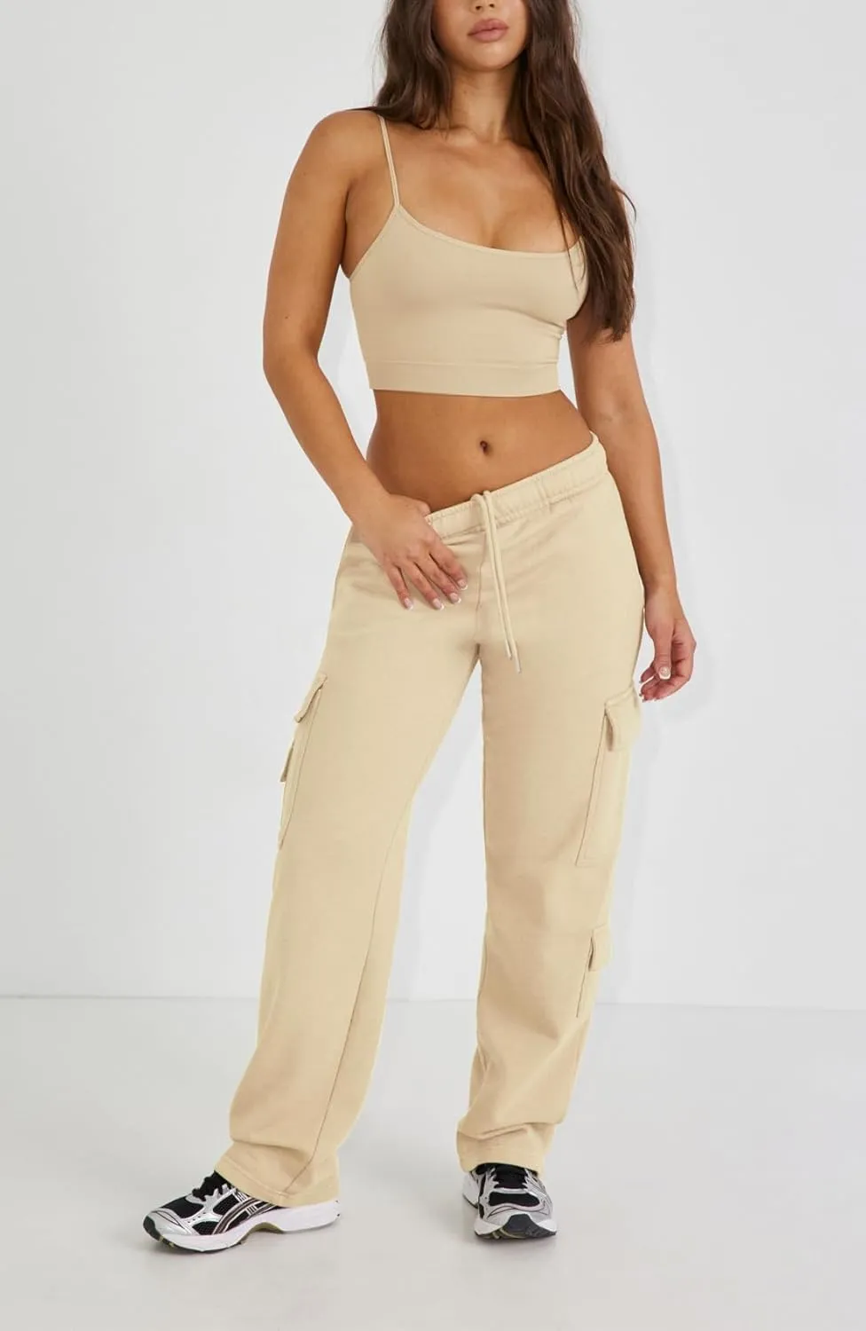 Waitfairy Wide Leg Sweatpants Women Cargo Pants for Girls High Waisted Baggy Sweatpants for Women Casual Pants with Pockets