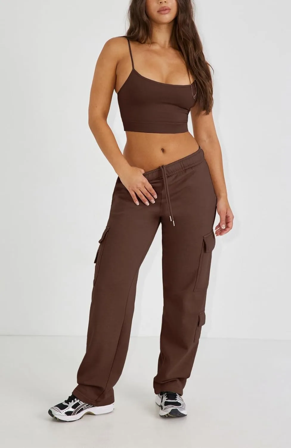 Waitfairy Wide Leg Sweatpants Women Cargo Pants for Girls High Waisted Baggy Sweatpants for Women Casual Pants with Pockets