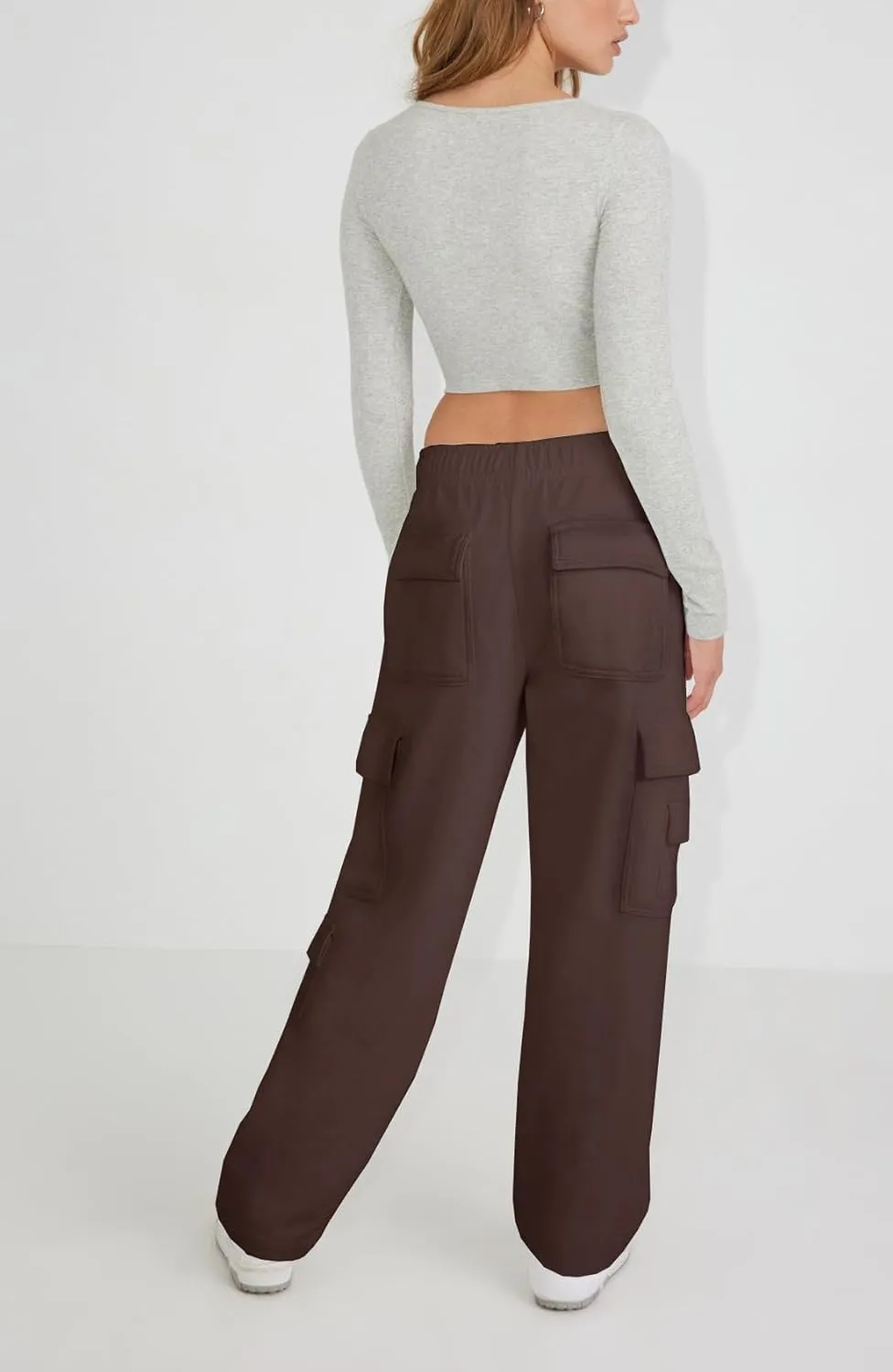 Waitfairy Wide Leg Sweatpants Women Cargo Pants for Girls High Waisted Baggy Sweatpants for Women Casual Pants with Pockets