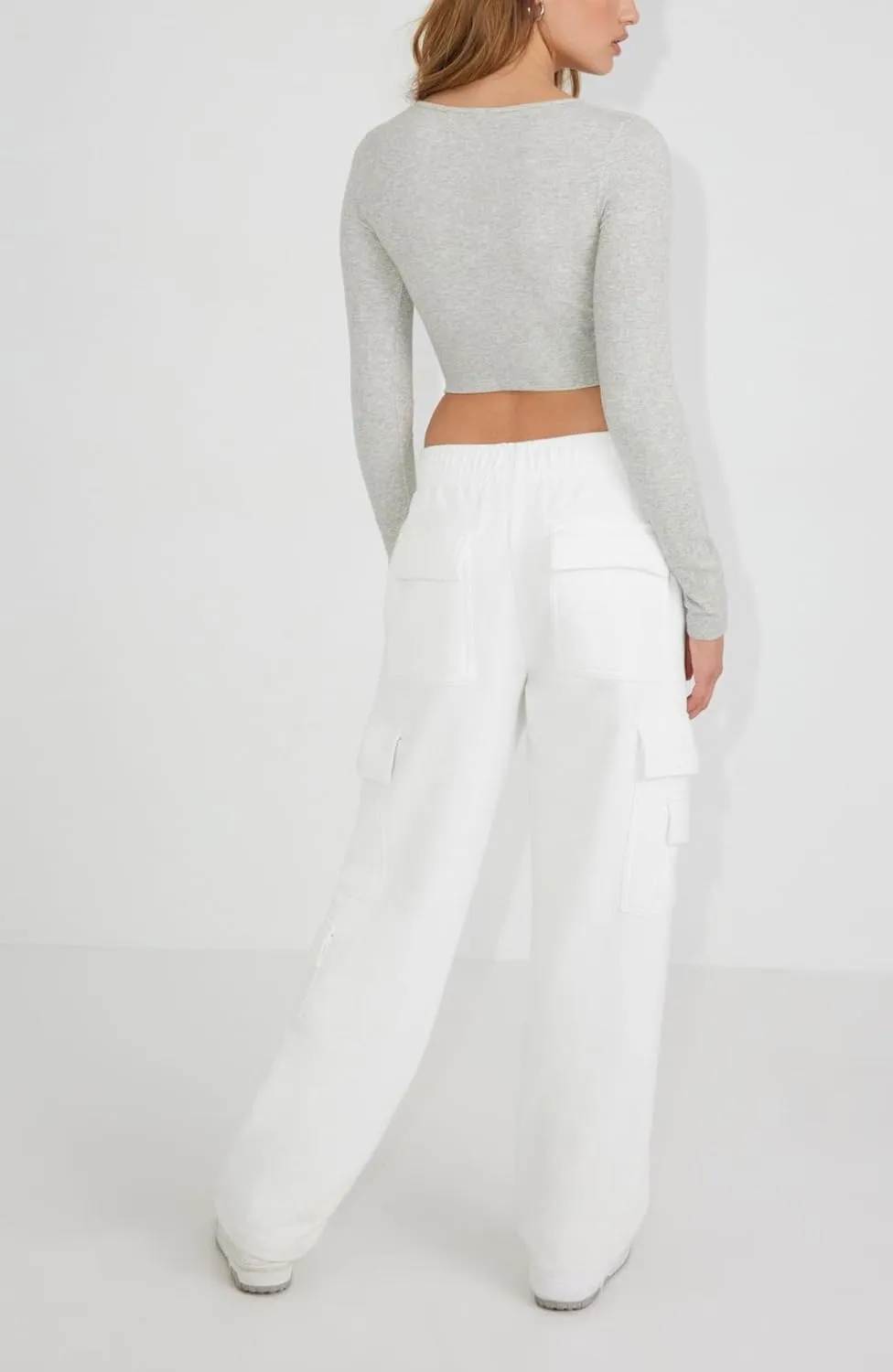Waitfairy Wide Leg Sweatpants Women Cargo Pants for Girls High Waisted Baggy Sweatpants for Women Casual Pants with Pockets