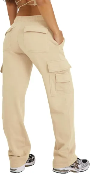Waitfairy Wide Leg Sweatpants Women Cargo Pants for Girls High Waisted Baggy Sweatpants for Women Casual Pants with Pockets